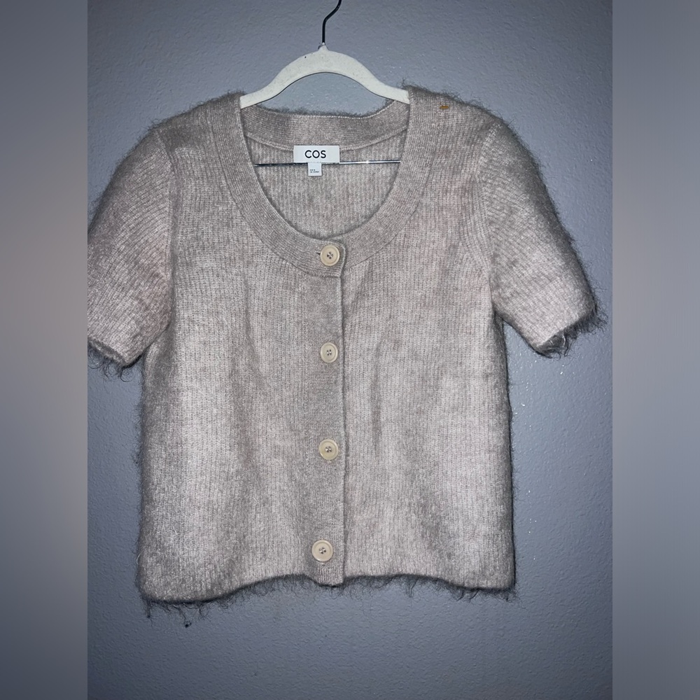 COS Light Beige Button-Up Cardigan M - Picture 6 of 7